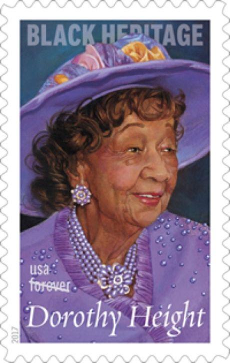 Black Heritage stamp with portrait of Height